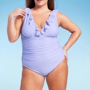 Shade & Shore lavender one-piece swimsuit 20